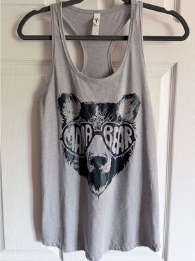 Gray Mam Bear Graphic Racerback Tank M